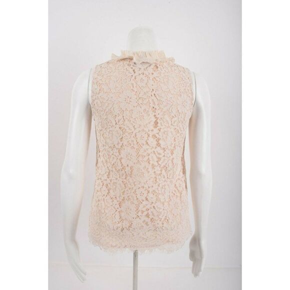 J. Crew Womans Top Shirt Blouse Ruffle Lace Size XS Ivory Ecru Off White - Picture 4 of 6